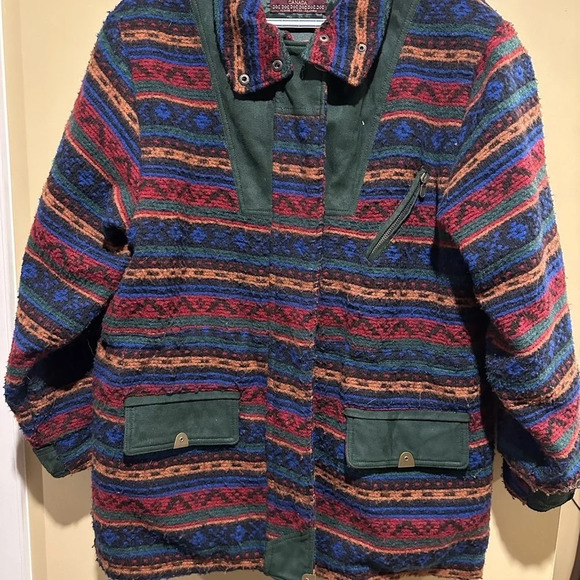 Far West vintage southwestern/Santa Fe style lined jacket oversized M Wool blend - Picture 4 of 9